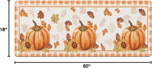 Miniatura 2 de Tapete de baño de calabaza a cuadros para bañera, antideslizante, de secado rápido y absorbente, de tierra de diatomeas, fregadero de cocina