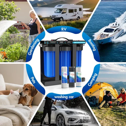 Miniatura 7 de Sistema de Filtro de Agua para RV, Sistema de Filtración de Agua para RV de 0.01 Micrón, Filtración de 5 Etapas PP+CTO+UF, Elimina Sedimentos