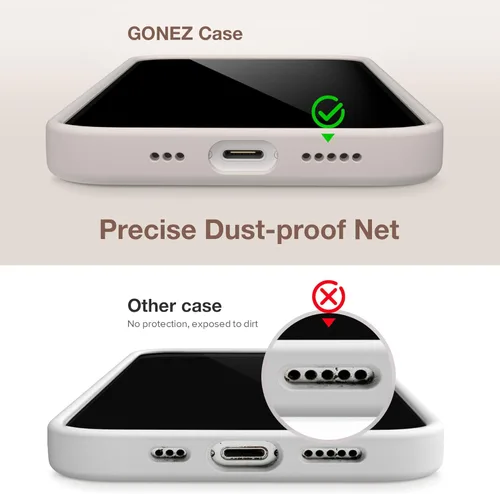 Miniatura 857 de GONEZ Funda de silicona para iPhone 15 Pro Max, compatible con Magsafe, protector de cámara + protector de pantalla, forro de microfibra suave