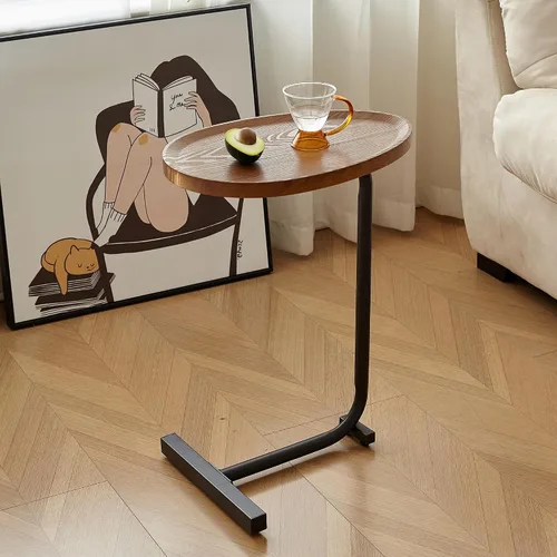 Miniatura 4 de 2PCS C Shaped Side Table Sofa Table, Small End Tables for Living Room,Modern Night Stand for Bedroom (Brown)