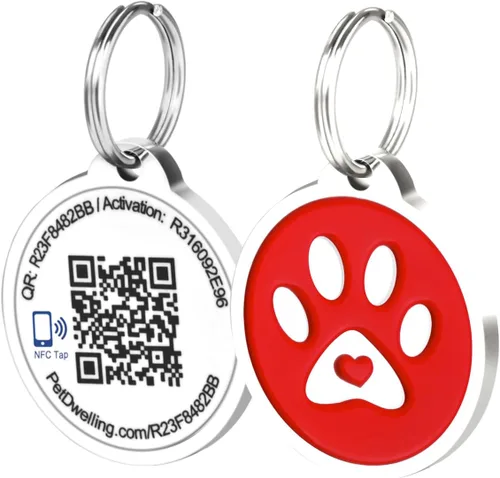 Miniatura 16 de Pet Dwelling Etiquetas inteligentes de identificación de mascotas QR + NFC para perros, duraderas e impermeables, etiquetas inteligentes