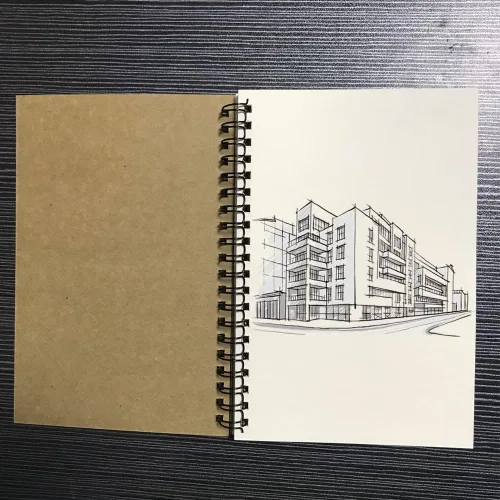 Miniatura 2 de ZAYOIZY Cuaderno de bocetos de papel kraft sin forro, cuaderno de bocetos encuadernado en espiral, cuaderno de raspaduras para dibujar, garabatear