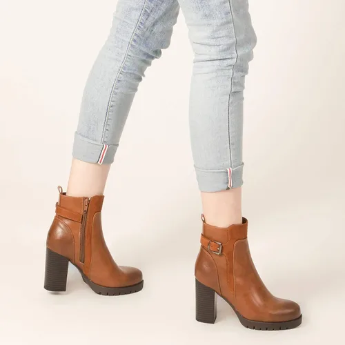 Miniatura 4 de mysoft Botines de mujer con tacón grueso apilado y cremallera
