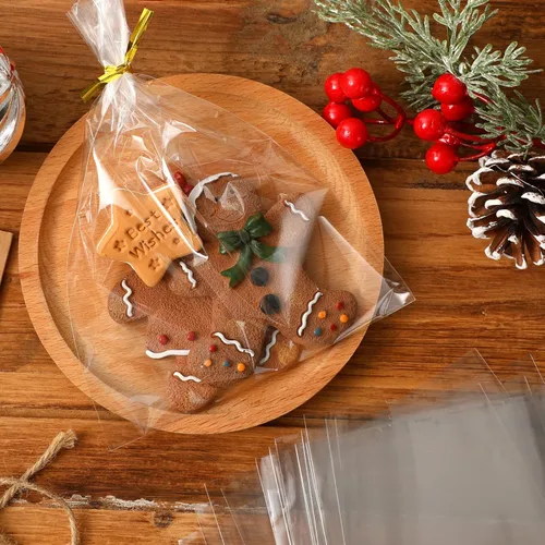 Miniatura 4 de Augshy Bolsas de celofán, 300 bolsas de violonchelo de 5 x 7 pulgadas para piruleta con 320 lazos giratorios, bolsas de plástico OPP de 1.4 mils