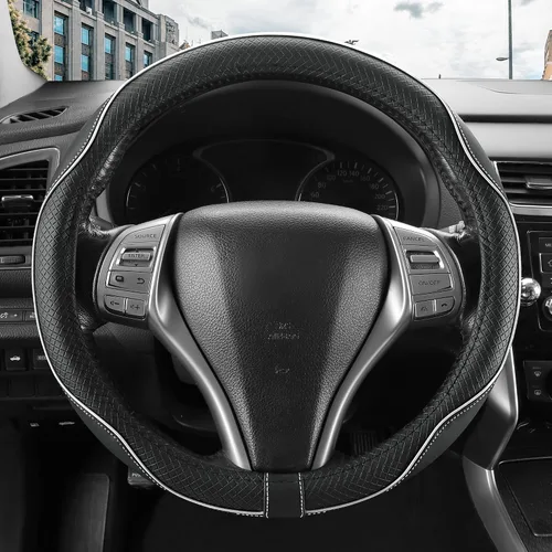 Miniatura 10 de Funda antideslizante de piel de napa para volante de automóvil, accesorios universales para automóvil para mujeres y hombres, apto para SUV de 14