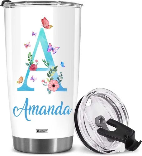 Miniatura 11 de BECHUSKY Vaso personalizado de viaje de diente de león con tapa, 20 onzas, Acepta lo que es dejar ir de lo que era de madera Taraxacum flor floral