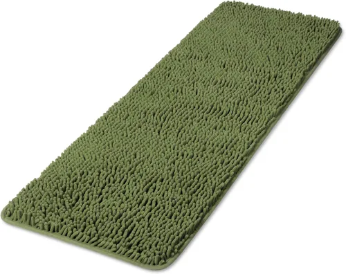 Miniatura 112 de Yeaban Alfombra de pasillo de baño de 24 x 72 pulgadas, antideslizante, alfombra de baño larga de felpilla gruesa, absorbente y lavable, alfombra