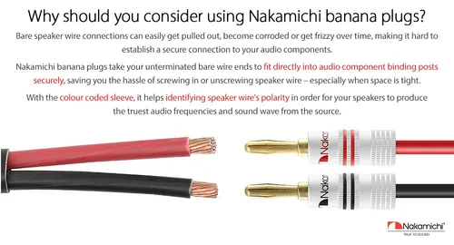 Miniatura 4 de Nakamichi Excel Series - Enchufes tipo banana chapados en oro de 24 quilates, calibre 18 AWG, tamaño de 0.157 in para altavoces, amplificador