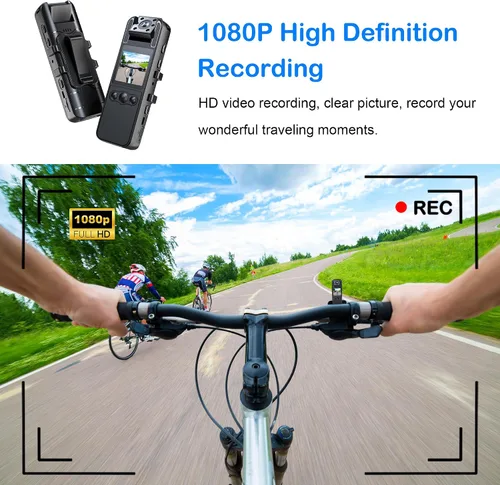 Miniatura 4 de Mini cámara corporal 4K con grabación de video, cámara corporal WiFi portátil con lente giratoria de 180° y visión nocturna para trabajo, viajes