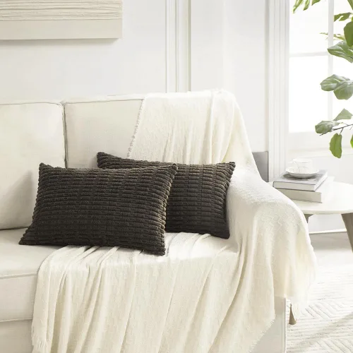 Miniatura 303 de Fancy Homi - Paquete de 2 fundas de almohada decorativas de color taupe de 22 x 22 pulgadas para sala de estar, sofá, cama, estilo rústico, bohemio