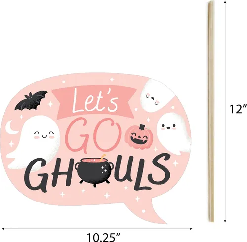 Miniatura 6 de Big Dot of Happiness Pastel Halloween - Kit de accesorios para cabina de fotos de fiesta de calabaza rosa, 20