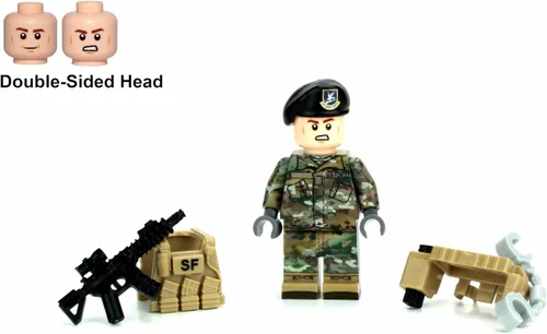 Miniatura 5 de Battle Brick - Minifigura coleccionable de 1.6 pulgadas de alto de las fuerzas de seguridad de la Fuerza Aérea Airman OCP Minifigura militar
