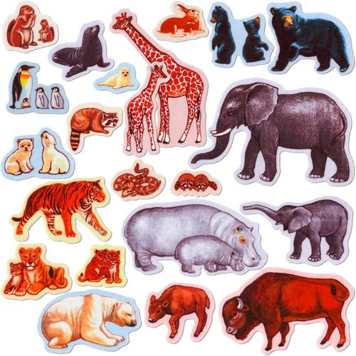 Little Folk Visuals Juego de 22 piezas de fieltro precortadas de animales salvajes