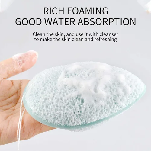 Miniatura 2 de DAGEDA 2 esponjas faciales Konjac, limpieza profunda de poros y puntos negros, limpieza facial diaria, removedor de maquillaje, esponja de baño