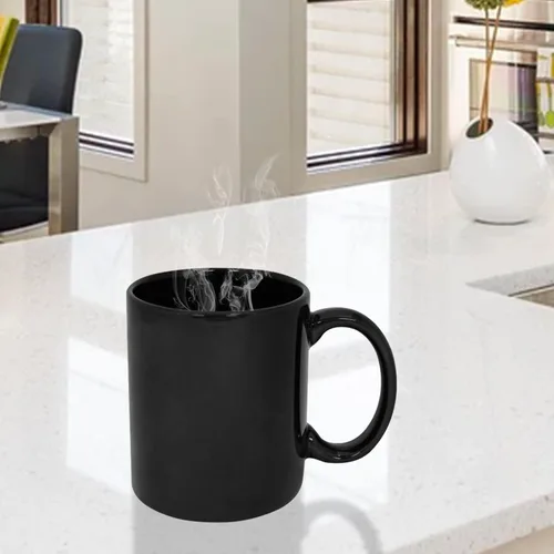 Miniatura 3 de Funny Guy Mugs Taza de café de cerámica negra lisa, color negro, 11 onzas