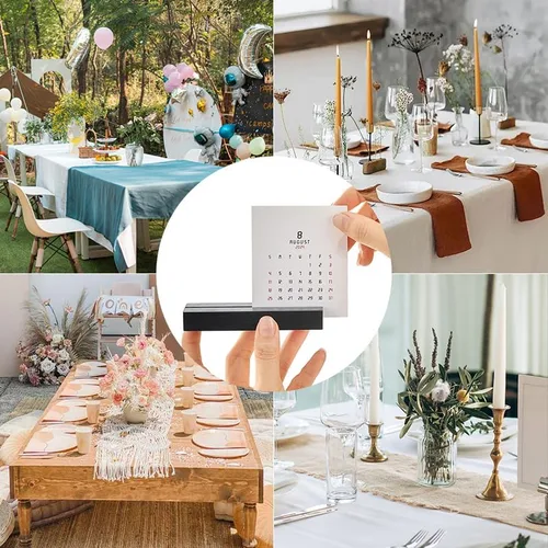 Miniatura 2 de 8 soportes de madera para tarjetas de lugar, de madera negra, soporte para números de mesa, soporte para tarjetas de identificación para bodas