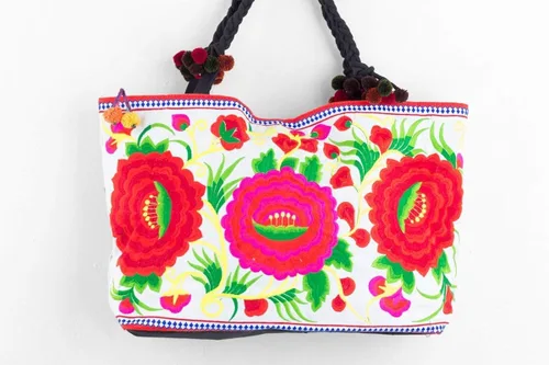 Miniatura 3 de changnoi Bolsa de playa grande floral bolsa de mano bordada Hmong Tribes de Tailandia