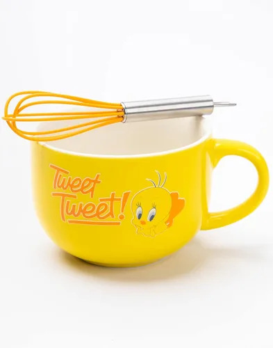 Miniatura 4 de LOONEY TUNES Juego de regalo de la cocina del hogar de la taza del capuchino de Tweety amarillo de la plantilla de la taza