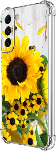 Miniatura 11 de Funda para Galaxy S22, Protección Azul con Flores de Mariposa y Rosas, Funda Anti-Choque y Anti-Arañazos de TPU de Cuerpo Completo para Samsung