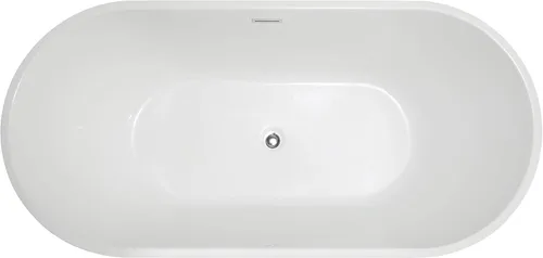 Miniatura 2 de Vanity Art Bañera independiente de acrílico de 67 x 32 pulgadas Moderna bañera independiente con desbordamiento y drenaje emergente, certificado