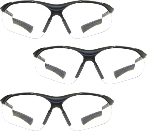 Miniatura 7 de proSPORT Gafas de seguridad para lector de lentes completas, transparentes o ahumadas, curva envolvente, no bifocales
