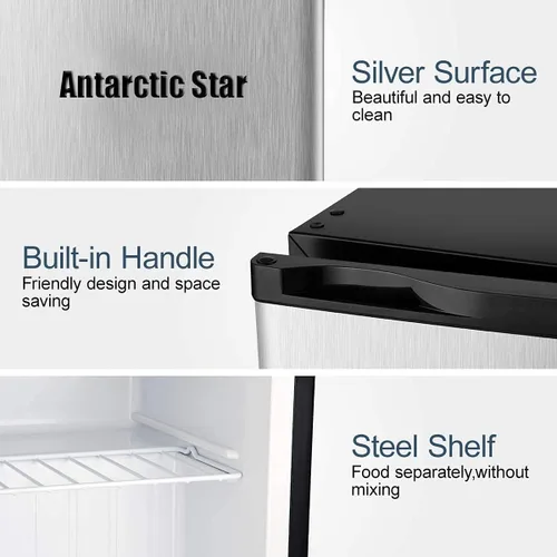 Miniatura 2 de Antarctic Star Congelador vertical de 1.1 pies cúbicos, mini congelador compacto con puerta individual reversible, control de temperatura, estantes