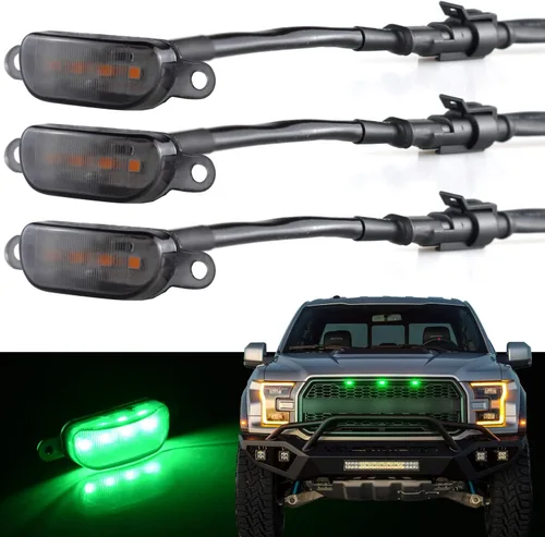 Miniatura 12 de Boigoo Luces de rejilla delanteras compatibles para Ford F-150 Raptor 2004-2019 y Dodge Ram 1500 2013-2018, rejilla de posventa, rejilla decorativa