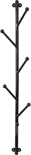 Miniatura 6 de MyGift Perchero de Pared de Metal Negro Mate con 6 Ganchos para Entrada y Sombreros
