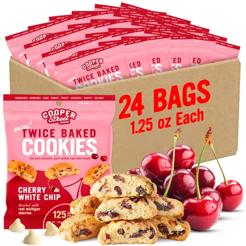 Miniatura 9 de Cooper Street Galletas italianas Biscotti, sabor a naranja y arándano, 1.25 onzas, paquete de 24, sin maní ni lácteos, sabor dulce satisfactorio sin