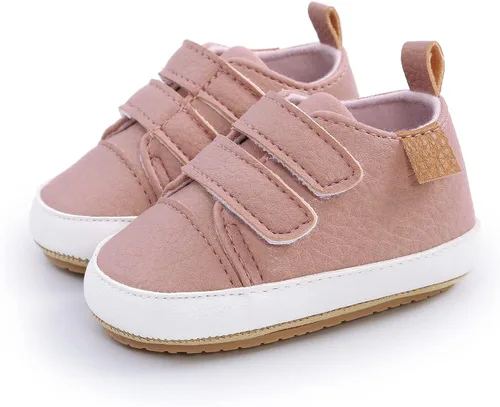 Miniatura 6 de Zapatos de bebé para niño y niña, zapatillas de deporte antideslizantes de piel sintética unisex para bebés recién nacidos para primeros pasos
