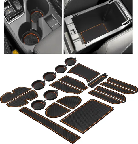 Miniatura 14 de Forro de Portavasos para Subaru Crosstrek/Impreza Accesorios 2024 2025 2026 Consola Central Alfombrilla de Portavasos de Silicona 3D Premium Negro