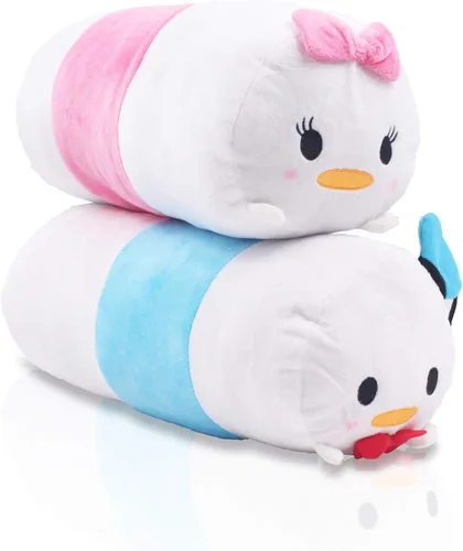Finex Juego de 2 almohadas de viaje de felpa para niño y niña, cojín largo apilable para vuelo largo en coche crucero