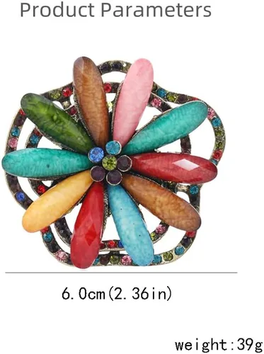 Miniatura 5 de Anillo de declaración de flores exageradas para mujeres y niñas, chapado en oro colorido con circonita cúbica, piedra natal, pétalos de flor