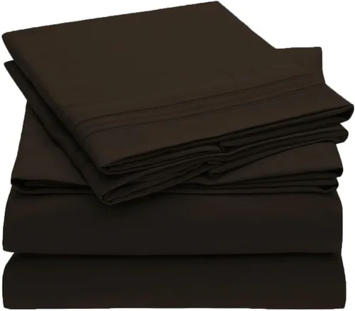 Miniatura 19 de Home Must Haves Juego de ropa de cama de lujo bordada de color liso 2000, extra suave, acogedor, bolsillo profundo de 12 pulgadas con fundas