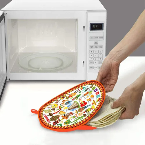 Miniatura 3 de SOKKIA Calentador de tortillas, bolsa de tela aislante de 12 pulgadas, bolsa de tela para usar en microondas para mantener la comida caliente