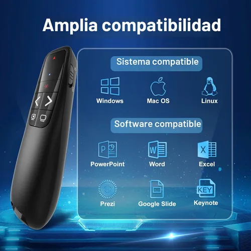 Miniatura 6 de Clickers de presentación para PowerPoint, clicker para presentaciones portátiles remoto, control remoto inalámbrico USB para presentador, control