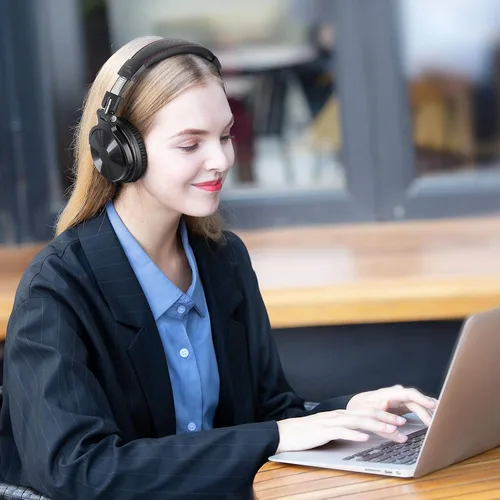 Miniatura 2 de OneOdio - Auriculares Bluetooth de diadema, 110 horas de sonido estéreo inalámbrico/con cable, auriculares plegables con graves profundos