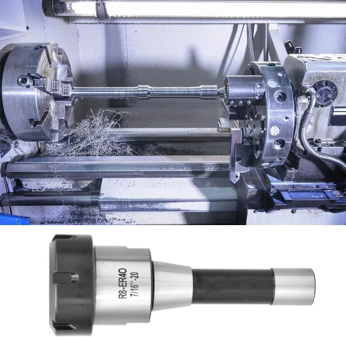 Miniatura 5 de Adaptador convertidor de extensión de portabrocas R8 ER40 para fresadora de enrutador CNC, soporte de precisión de acero con rosca de 7/16in-20UNF