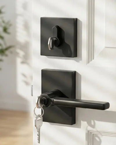 Miniatura 25 de Goldenwarm Manijas de puerta ficticias doradas, aleación de zinc resistente, palanca de puerta interior sin giro para pasillo y armario, perilla