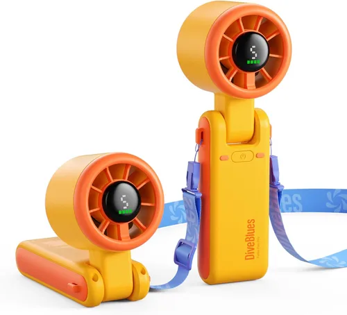 Miniatura 9 de Diveblues Ventilador Turbo Portátil de Mano, Viento de 5 Velocidades, Funciona con Batería, Hasta 12 Horas de Funcionamiento, Ventilador de Mano 3