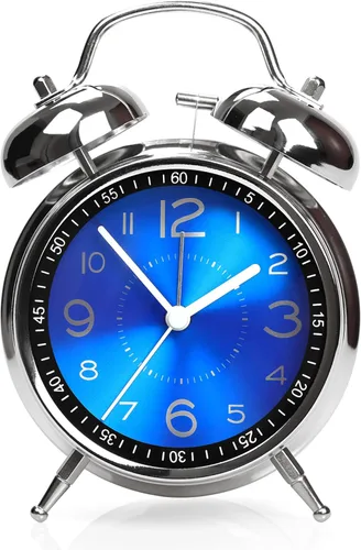 Miniatura 3 de AYRELY Reloj despertador súper ruidoso para adultos que duermen pesadamente, doble campana, retro, de 4 pulgadas, silencioso, sin tictac, cuarzo