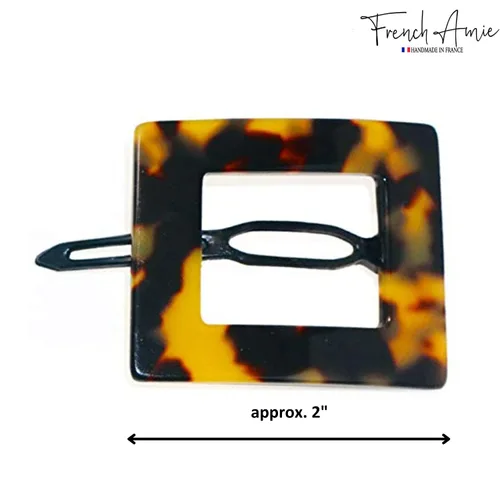 Miniatura 3 de French Amie Squared Tokyo - Pasador de pelo pequeño hecho a mano, acetato de celuloide, sin metal, para mujer
