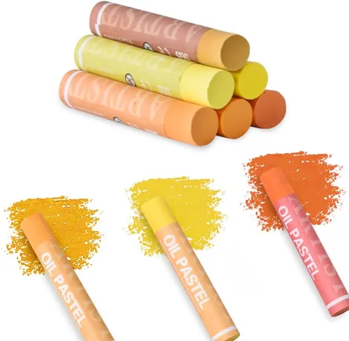 Miniatura 10 de Mifuner Juego de pasteles suaves al óleo (12 palos, 2 colores), colores pasteles al óleo pesados vibrantes y cremosos, suministros de arte pastel