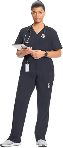 Miniatura 3 de Cherokee Infinity - Pantalón quirúrgico para mujer de cintura media, pierna cónica, con tecnología de absorción de humedad y tela elástica 360 CK065A