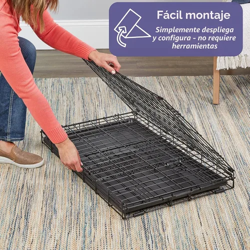 Miniatura 5 de Midwest Homes for Pets iCrate - Jaula plegable para perros de 18 pulgadas con panel divisor, bandeja a prueba de fugas y pestillos seguros, perrera