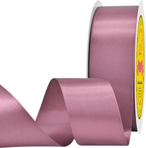Miniatura 126 de Cinta de satén blanca antigua de doble cara de 1-1/2 pulgadas x 50 yardas, cinta de poliéster para envolver regalos, día de San Valentín, bodas