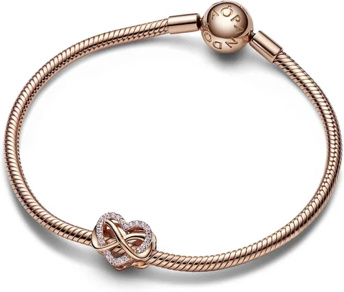 Miniatura 3 de PANDORA Family Infinity - Dije de corazón rosa, 782246C01, Gema, Circonita cúbica