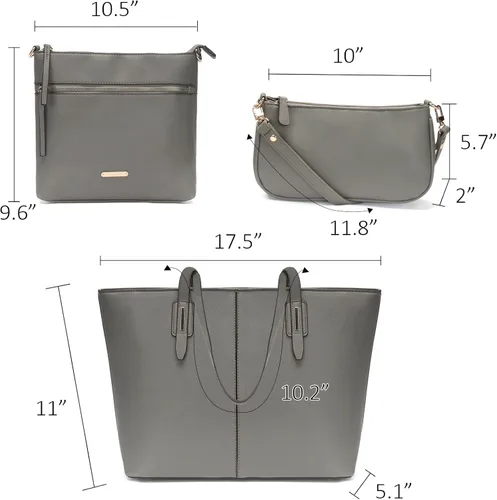 Miniatura 2 de Monederos y bolsos de mano para mujer, bolsos de hombro con asa superior, juego de 3 piezas