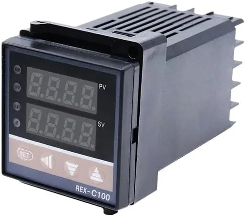 Miniatura 2 de Digital PID Temperature Controller REX-C100 REX C100 Thermostat 0-400℃+ 40DA SSR Relay+ K Thermocouple 1m Probe RKC + Heatsink(1 Set with Base)