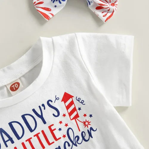 Miniatura 3 de Conjunto de ropa para bebÃ© niÃ±a del 4 de julio, camisa con flecos, blusa con borlas y diadema corta